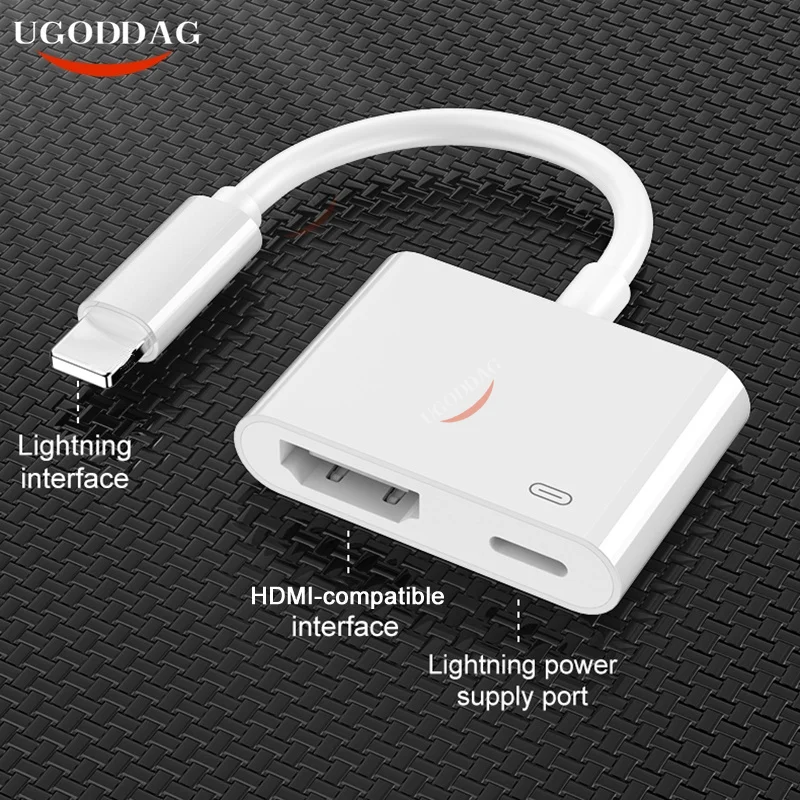 

Адаптер Lightning/HDMI совместимый с 2 портами, 1080P