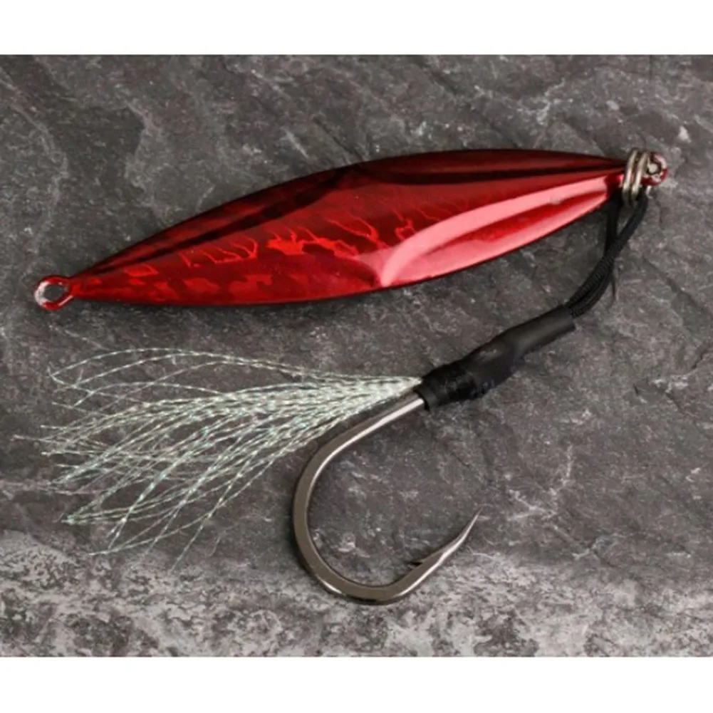 

5pcs Colored Wire Iron Plate Hook Tie Rope Single Hook With Barbed Fish Hook Fixture Tail Auxiliary Hook Short With Spoon