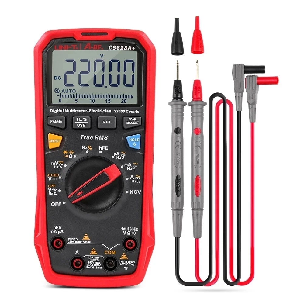 

A-BF Digital Multimeter Profesional A-BF CS618A Plus True RMS Multimetro AC/DC Voltage Current Resistance Capacitance Tester