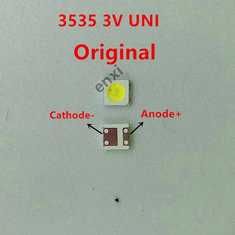 

500 шт. оригинал для UNI SMD LED 3535 3 в 1,25 Вт для телевизора с подсветкой светодиодный Диод Flip-Chip холодный белый свет лампы шарики ремонт