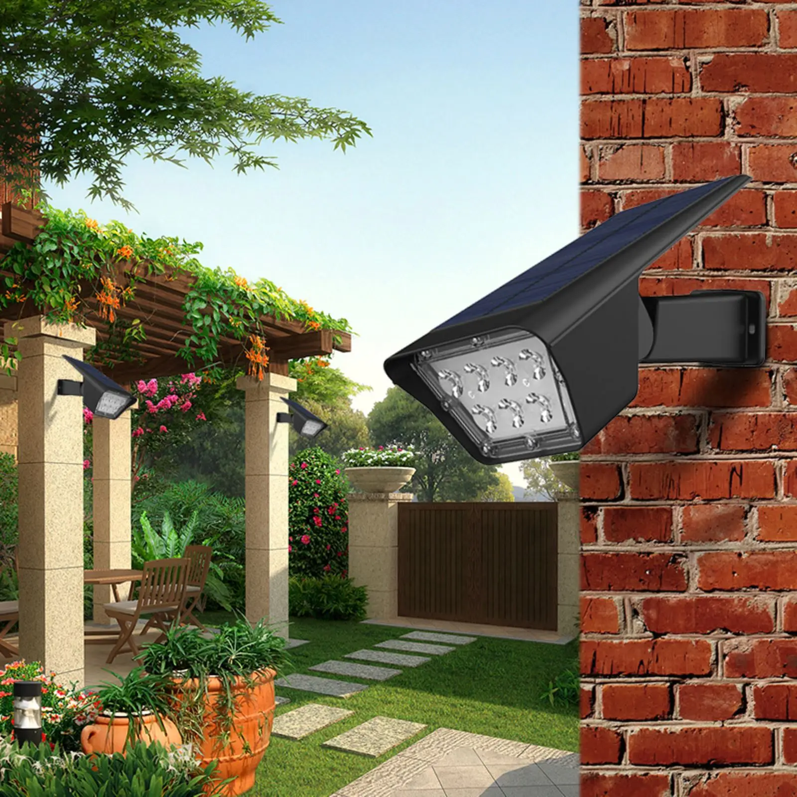 7 LED Solar Landscape Spotlights Wall Light Plug In Type Waterproof Ground Lantern Garden | Лампы и освещение