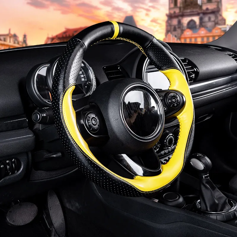 Чехол рулевого колеса автомобиля из натуральной кожи для BMW Mini Cooper Clubman F54 F55 F56 F57