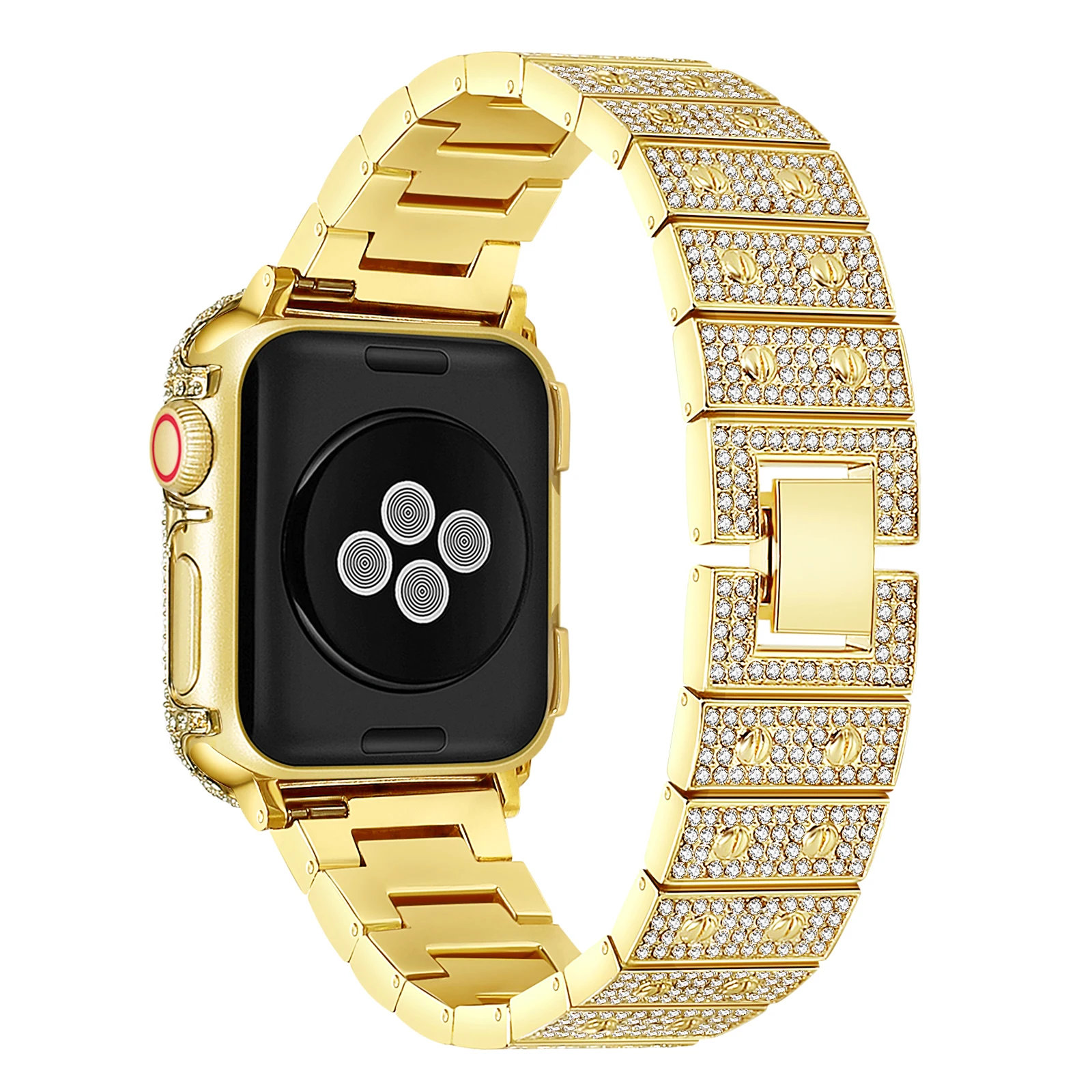 stainless steel strap For Apple Watch 7 41mm 45mm Metal Diamond bracelet for iWatch SE 6 5 38mm 42mm 40mm 44mm Correa Women band