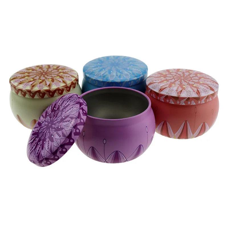 Винтажный жестяной контейнер для свечей с крышкой 6 шт. герметичные банки