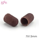 10 шт.лот, 7x13 мм, коричневые шлифовальные ленты, блоки с колпачками, инструменты для маникюра и педикюра, электрическая дрель для ногтей, аксессуары для полировки