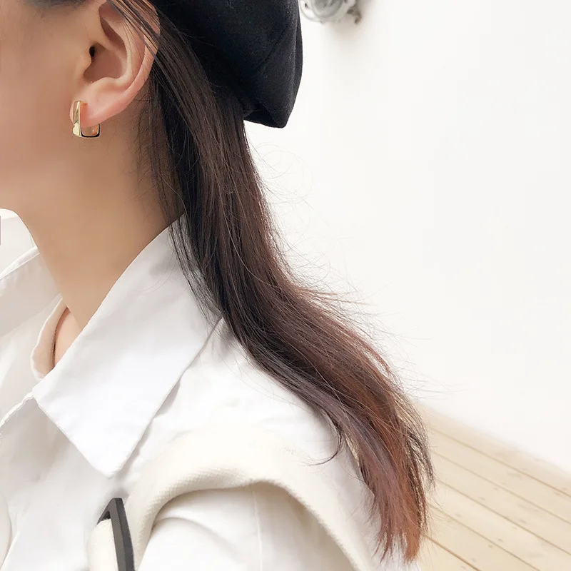 GorGor Clip Earrings Women Copper Material Pattern Square Gold Plated Simplicity Luxury Engagement Trendy Jewelry DKE-1121 | Украшения и