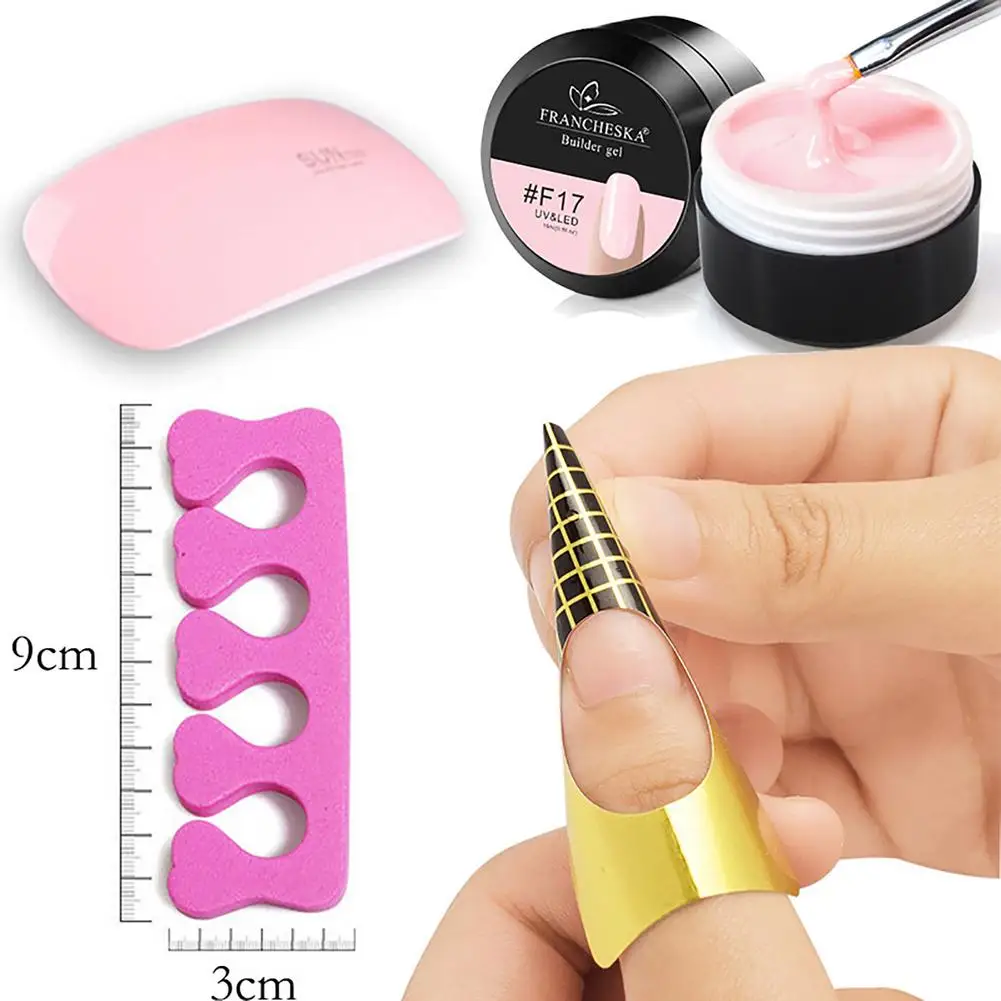 

15ml Nail Gel Extension Kits Nail Extensions UV Nail glue Silk Fiberglass Nail Art Forms French Tips Brush Tools Manicure