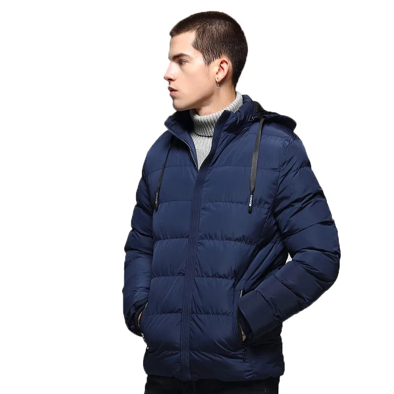 2019 Новая зимняя мужская однотонная парка теплые куртки простая практичная