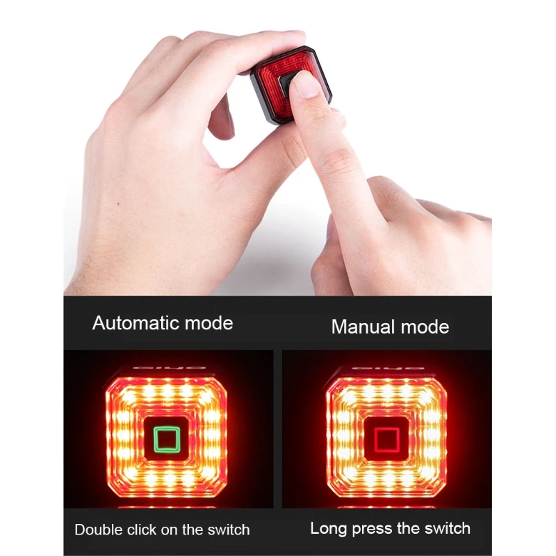 

2021 New Bicycle Night Riding Warning Tail Light Smart Brake Rechargeable Taillight