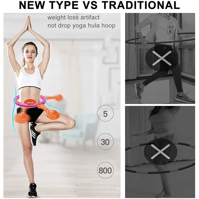 Спорт ligent хула кольцо дома фитнес тренажер круг не падение регулируемый талии