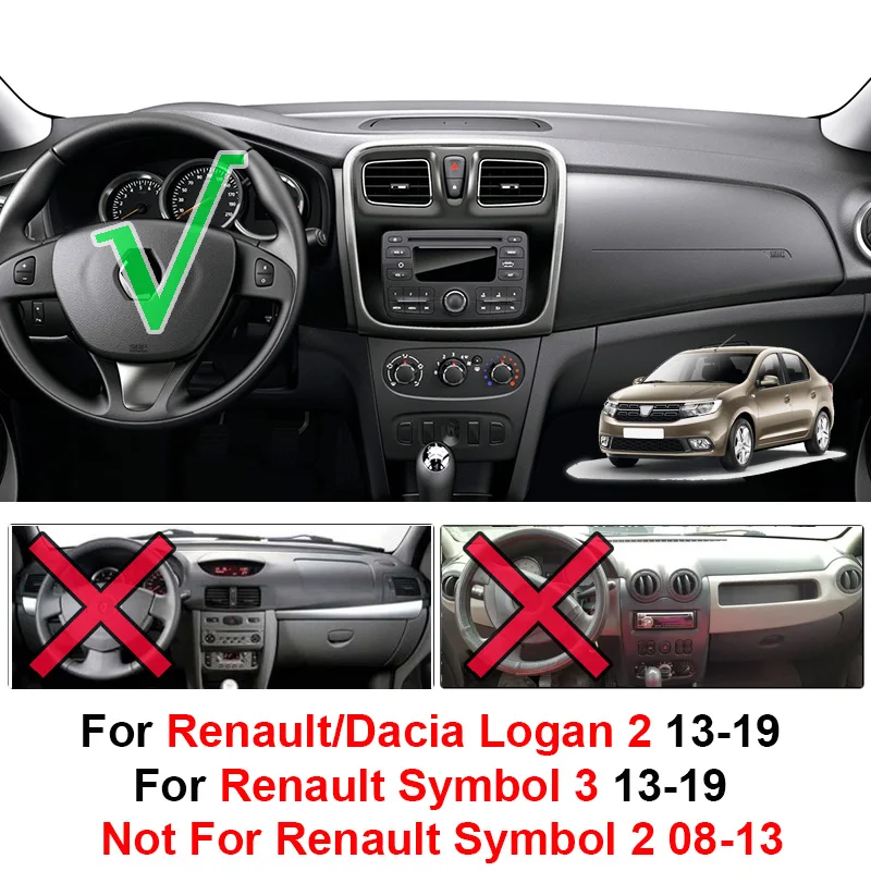 Xukey для Renault Duster Logan 2 Symbol 3 2013 2019 Dacia 2014 2017 коврик приборной панели|Комплекты