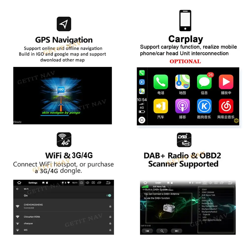 Автомобильный DVD плеер мультимедийная система на Android 10 с IPS экраном GPS радио для