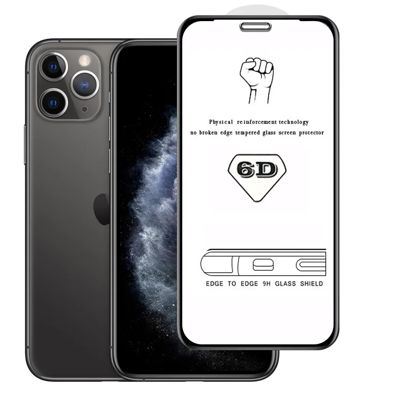 XSDTS 6D изогнутое полное покрытие из закаленного стекла для iPhone 11 Pro X XS Max XR 10 8 7 6 6s Plus Защитная пленка для экрана