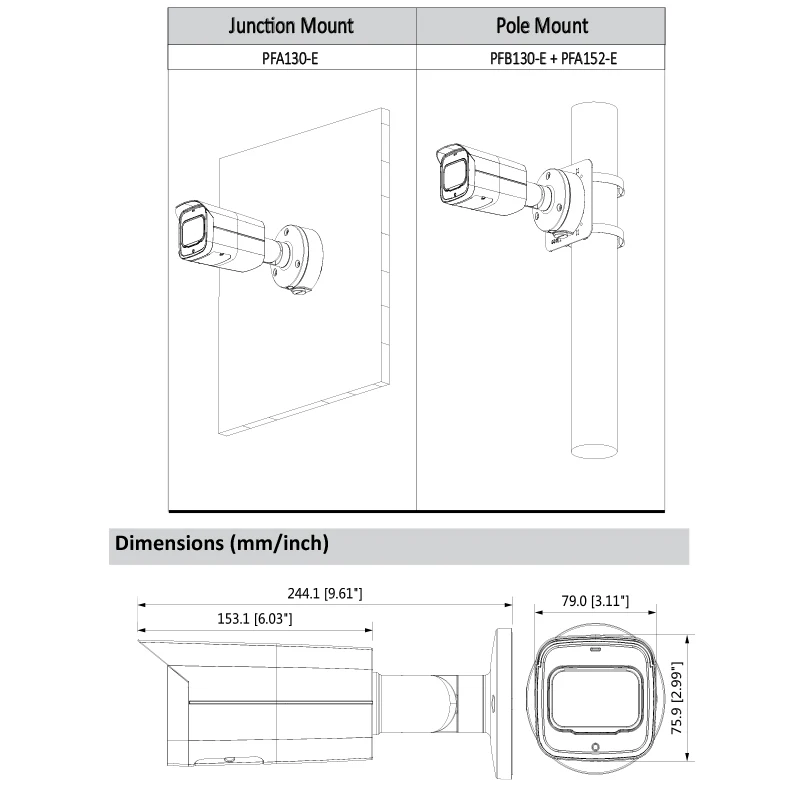 

Dahua Original IPC-HFW2431T-ZS 4MP 2.7mm~13.5mm Motorized Zoom WDR Bullet Network IP Camera H.265 IP67 PoE+ IR 60m Metal Casing