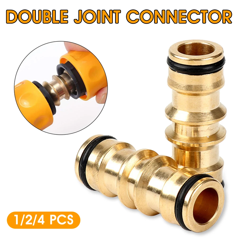 

1/2/4 PCS 5/8 " Garden Brass Bidirectional Quick Connect 2-way Hose Maintenance Tool Adapter Garden Irrigation Connector