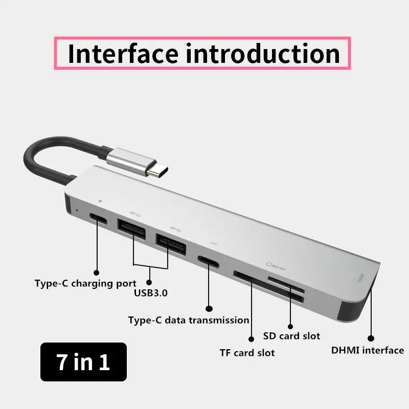 Концентратор C-type USB 3,0 мультиинтерфейсный 4K HDMI адаптер для смартфона MacBook Pro Air huawei mate 30 P20 Pro samsung S8 9+ type-C