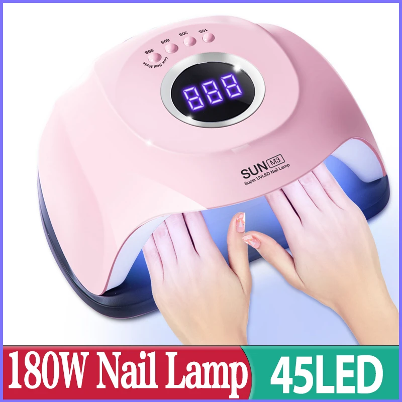 

180W Sun M3 Spuer Nail Dryer Phototherapy 45 Beads UV LED Lamp Upgrade All Gel Polish Nail Lamp Professional Auto Drying Lamp