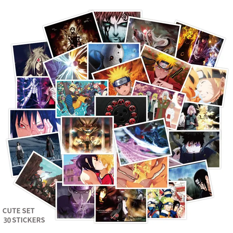 30 шт./упак. короткая футболка с героями из японского аниме граффити наклейки