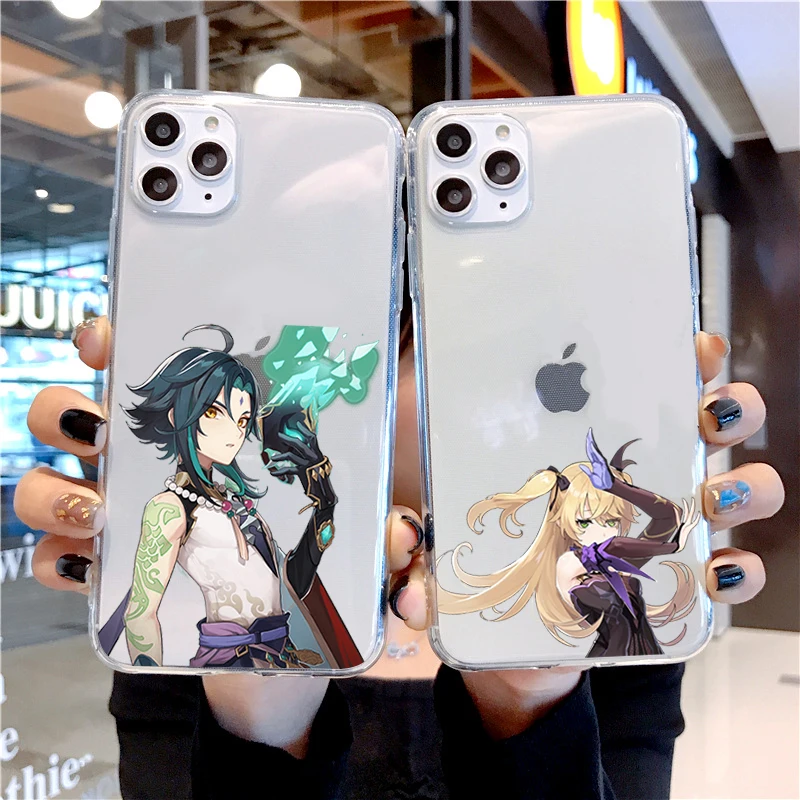 

Genshin Impact mobile phone case for iPhone X XS MAX 6 6s 7 7plus 8 8Plus 2020 XR 11 11pro max with transparent back cover