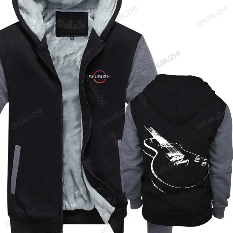

man winter jacket coat Electric Guitar warm hoody Men Punk Style Brand sweatahirt Plus Size Guitar Player Gift Adult Clothing