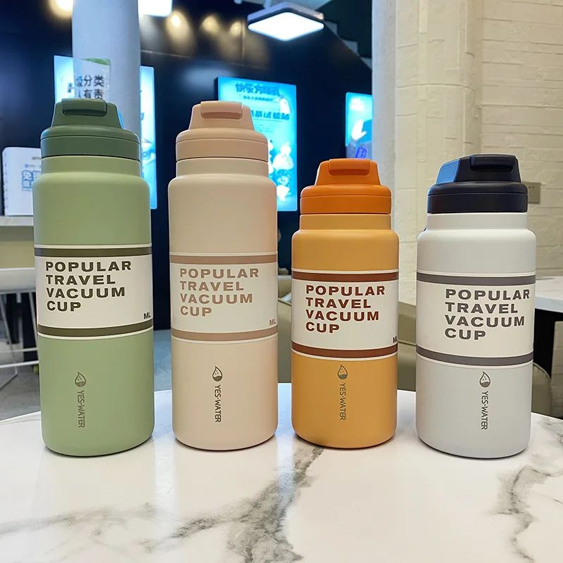 

Coffee Travel Thermos Grandes Straw Sports Portabl Water Bottle Stainless Steel Creative Designer Garrafa Termica Thermal Mug
