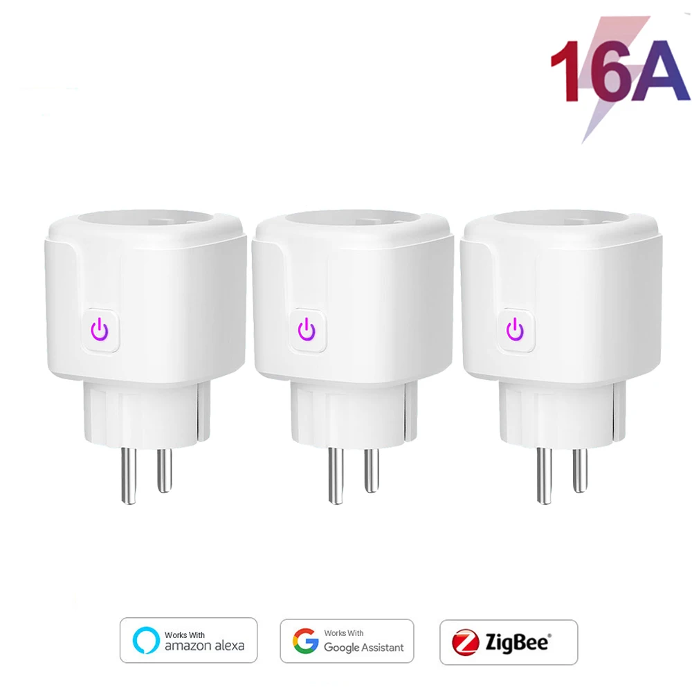 

3PCS 16A Zigbee Smart Plug Socket EU standard Plug, With Timing Function APP Control and Use With Philips Hue (Hub Required)
