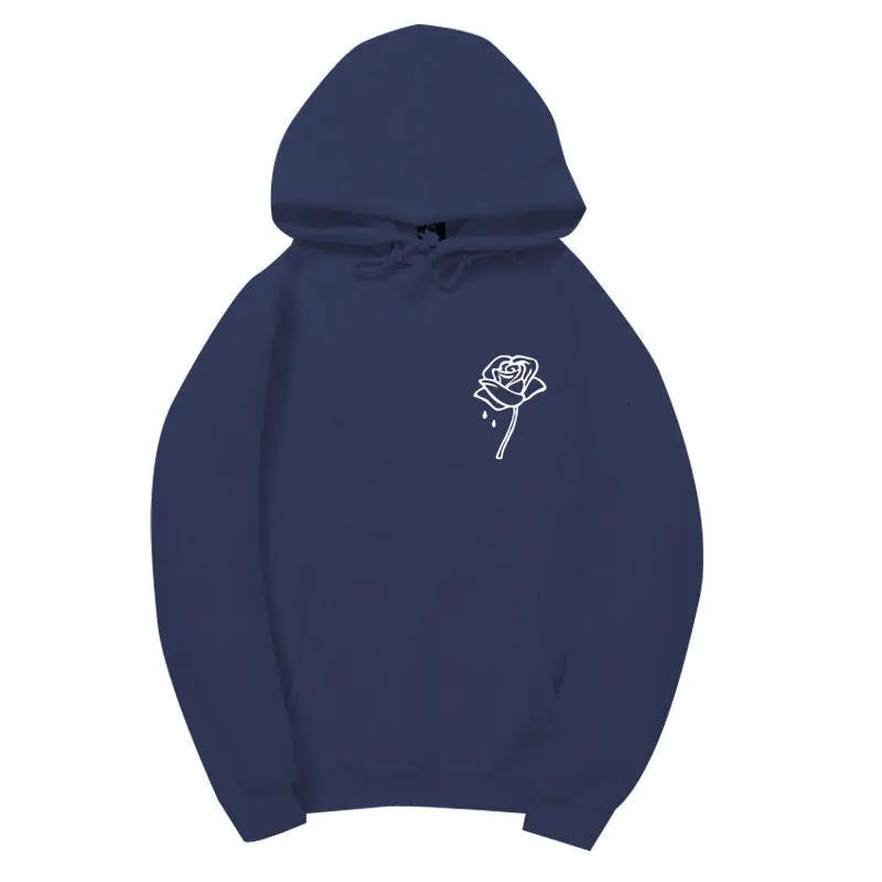 Navy blue-B02 Толстовка с капюшоном с принтом "Люди ядовитые розы",, мужская и женская уличная одежда, черный, хаки, оранжевый, розовый, серый, темно-серый, белый, толстовки, пуловер - Цвет: Navy blue-B02