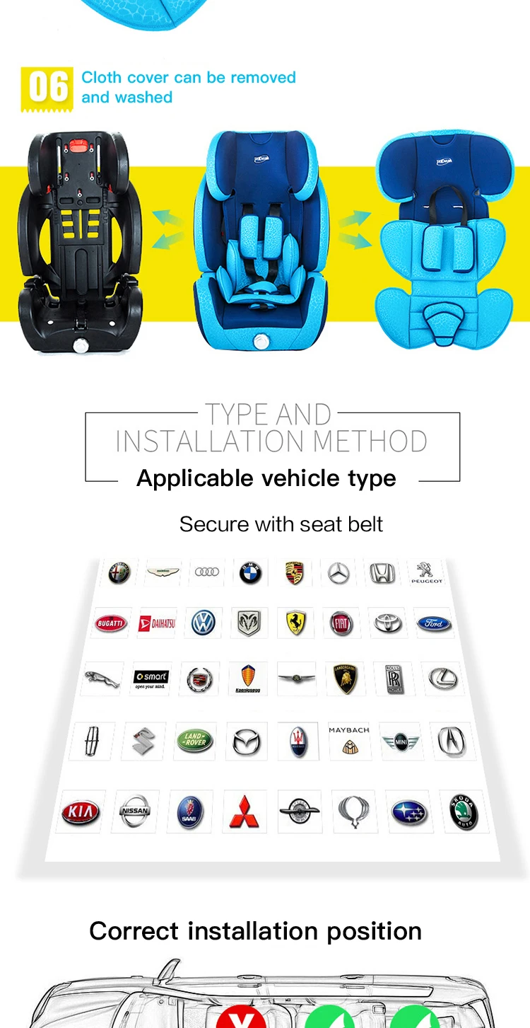Teknum детское безопасное сиденье isofix9-12 месячного ребенка от 0 до 4 лет, простое и портативное, чтобы лежать
