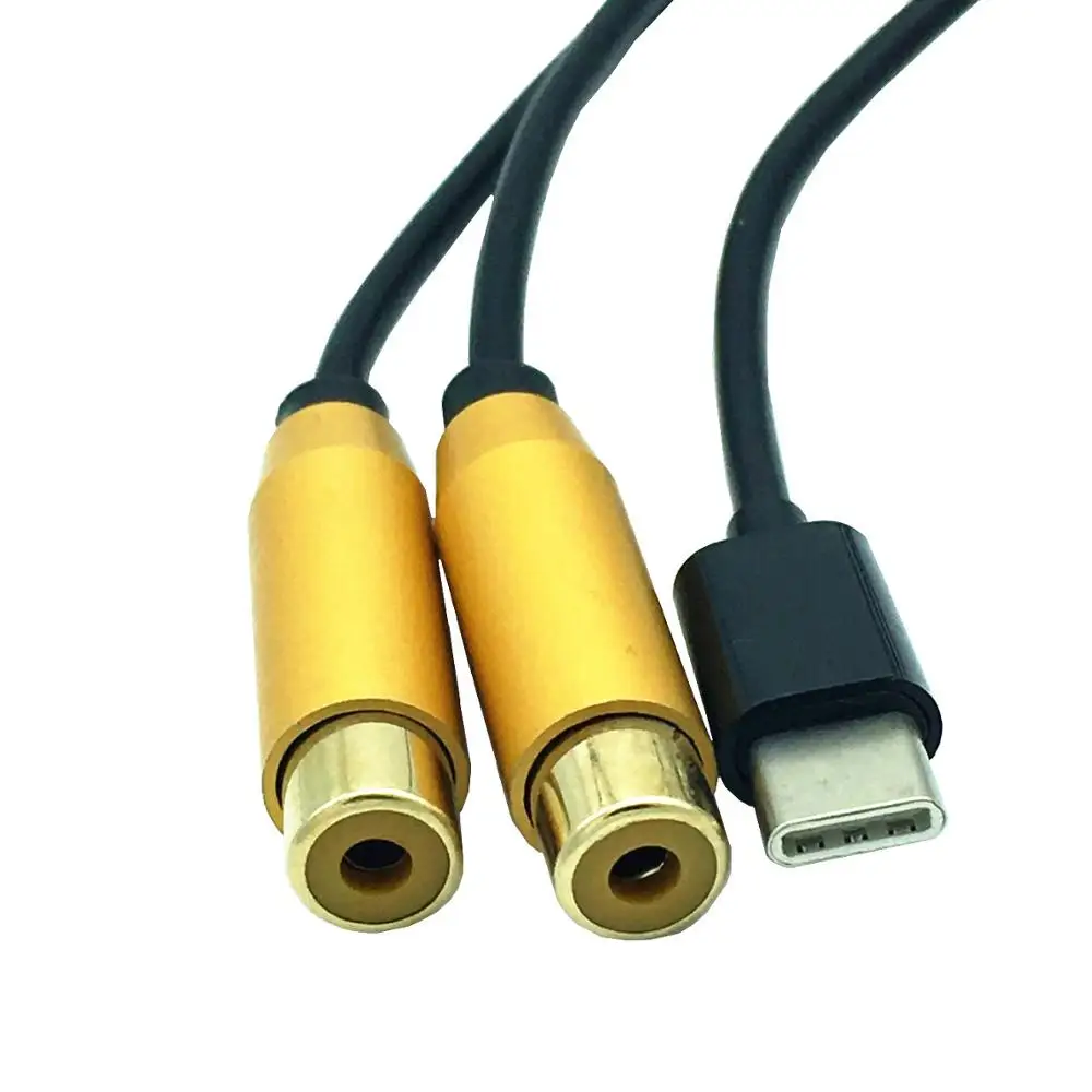 Аудиокабель USB C RCA Кабель с разъемом типа на 2 для iPhone Samsung Xiaomi колонок домашнего