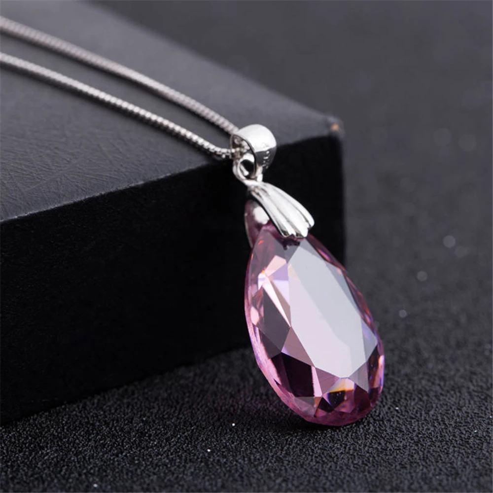 Mimeng хит продаж подвеска ожерелье большая капля в форме циркония кристалл кулон