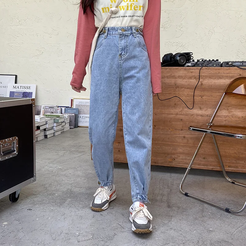 

Harlan jeans women's straight tube loose spring and autumn 2021 new high waist slim summer thin wide leg daddy pants