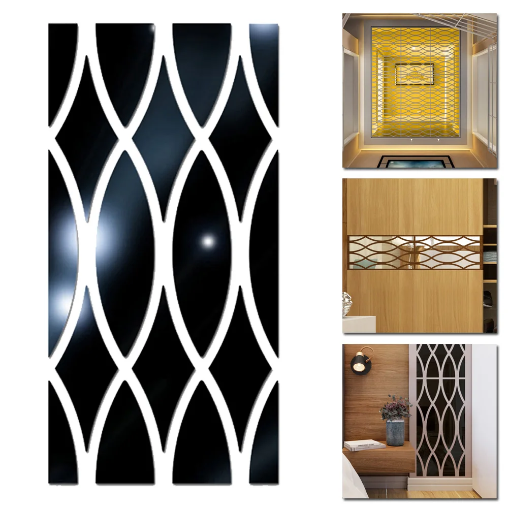 Съемные 3D геометрические акриловые зеркальные настенные Стикеры DIY