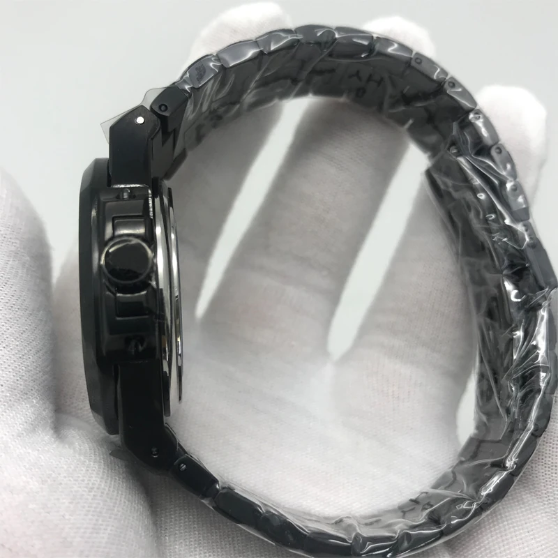 Роскошные Брендовые Часы с черным циферблатом автоматический механизм