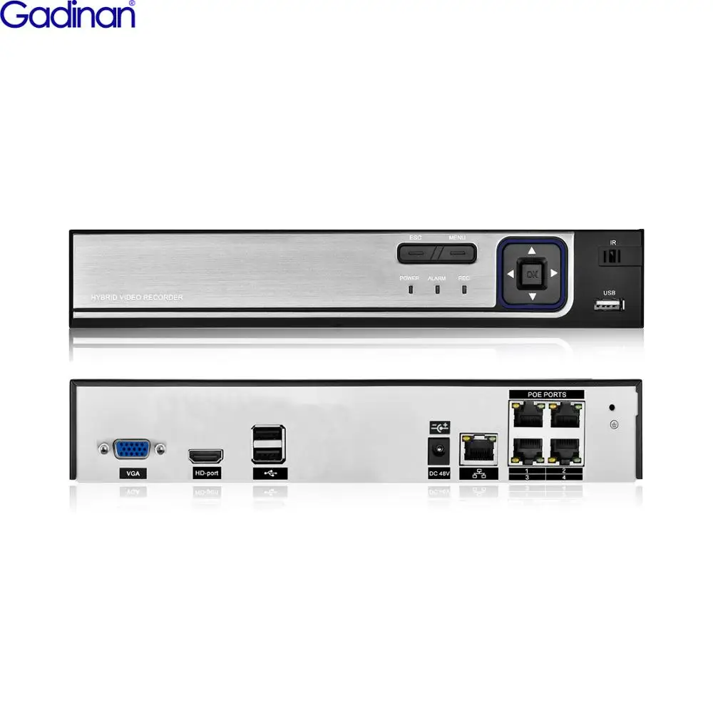 

Gadinan 4k 8MP Ultra HD NVR Face Detection H.265+ 4CH/8CH POE Video CCTV Recorder System P2P Network IP Security Camera
