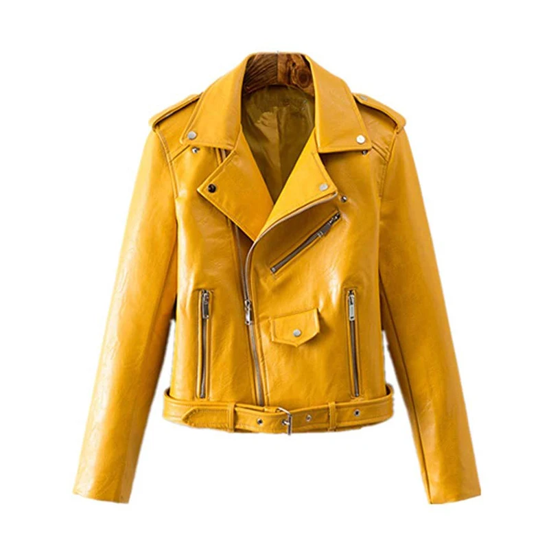 Женская байкерская короткая куртка Wipalo из искусственной кожи 5 цветов уличная