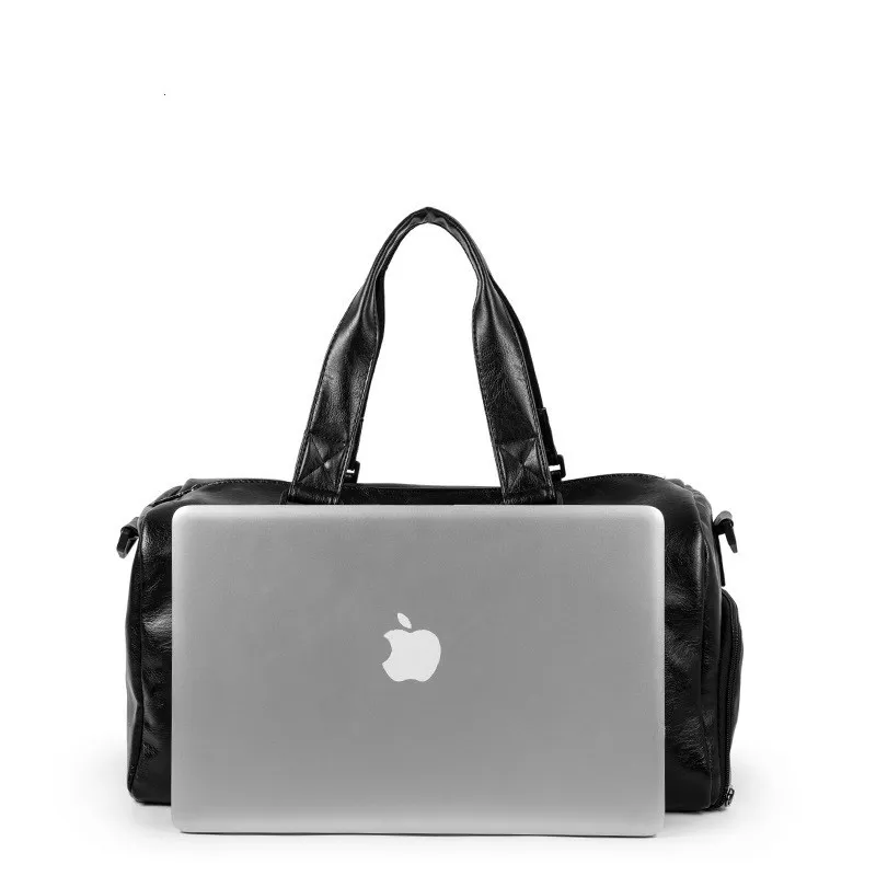 Duffle Bag Leather Weekend Bag with Shoe Compart Carry On Tote Weekender Luggage Sports Travel Bag for Men Women
