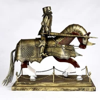 high quality middle ages armour knight rome knights riding horse iron model statue retro craft furnishing free shipping