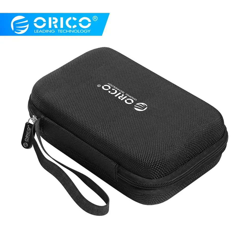 ORICO сумка для наушников на молнии, кожаная коробка для хранения HDD, портативный usb-кабель, органайзер для переноски, Жесткая Сумка для монет, карт памяти