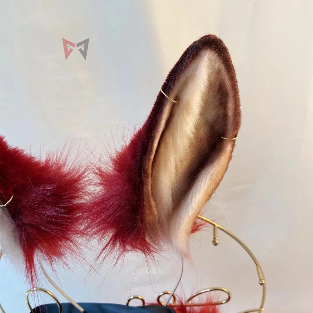 Новый красный заячьи кроличьи уши и сердечком повязка на голову хвост комплект