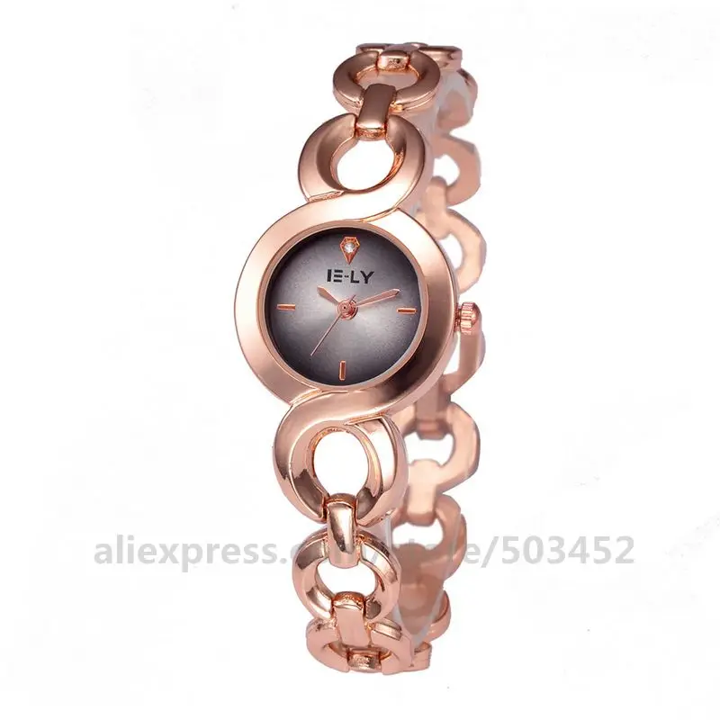 100 шт./лот разноцветные ЖЕНСКИЕ НАРЯДНЫЕ часы розовое золото блестящие с