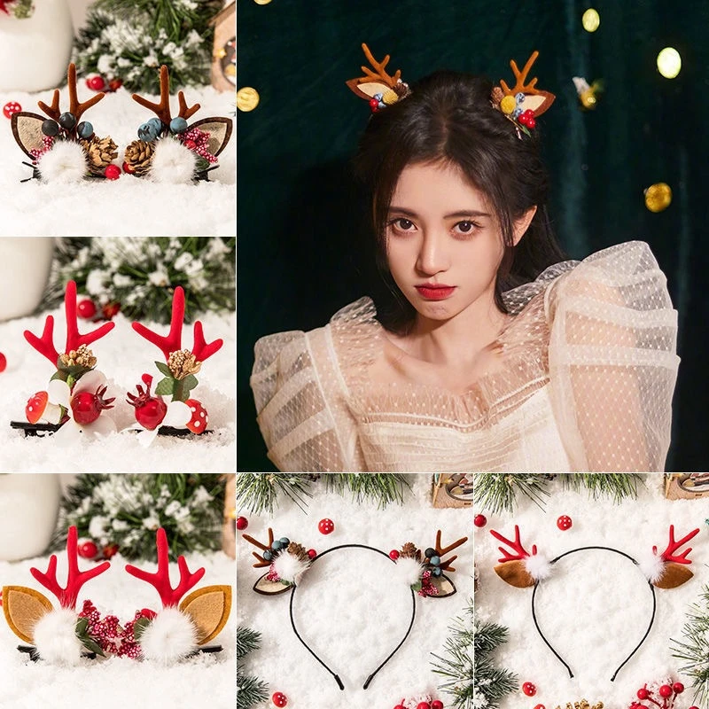 

Christmas Party Hair Accessories Kawaii Antler Hair Clips Girls Antler Hairpins Clip Hair Accessories 2022