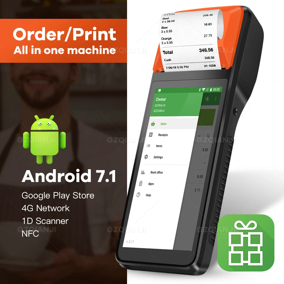 

Android PDA POS Receipt Bill Thermal Wifi Bluetooth Mobile Printer 58mm Wireless Handheld Terminal PDA Camera Mobile devices