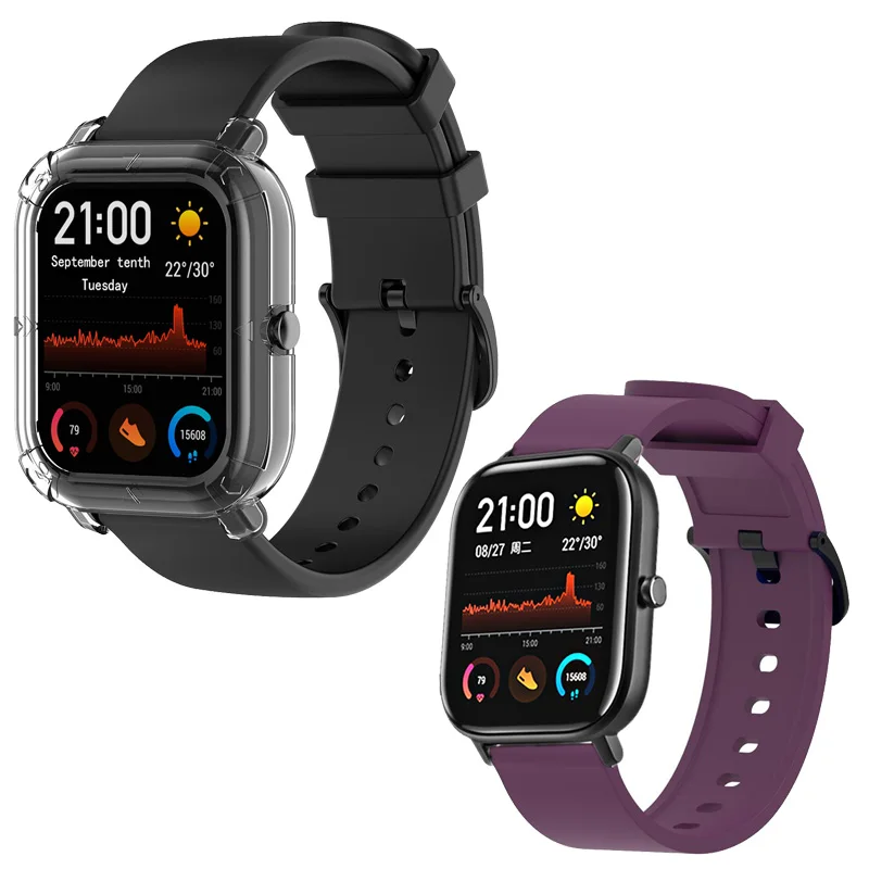 Для Xiaomi Amazfit GTS браслет Amazfit Bip ремешок для часов Amazfit GTR 42 мм силиконовый ремешок для часов