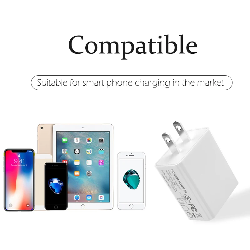 Дорожный настенный адаптер 2 а с USB-портом для быстрой зарядки электрическая