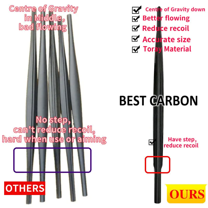 Высококачественная трубка из углеродного волокна 3K в форме морской слепки 29 мм x