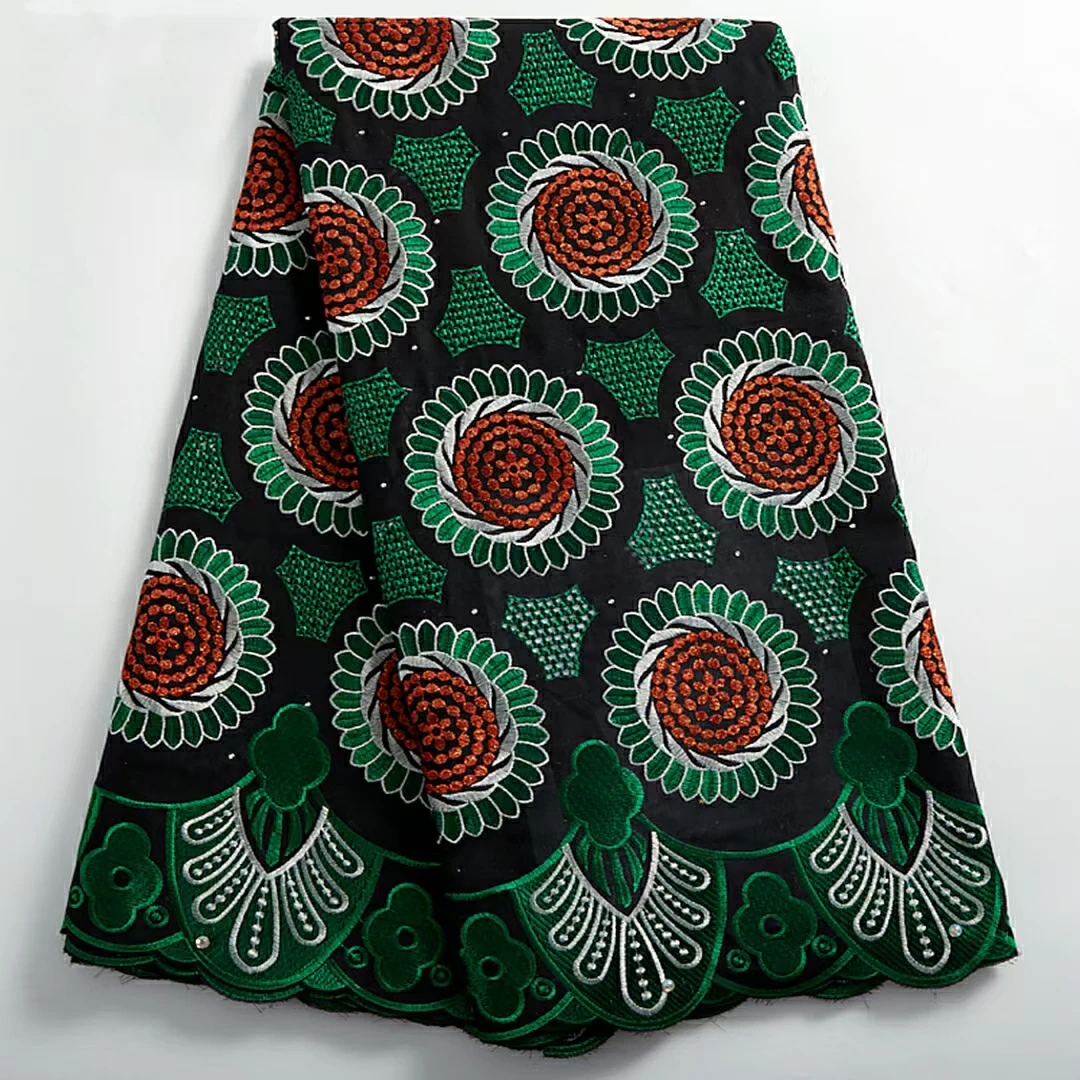 

Хорошее качество, хлопчатобумажная Кружевная Ткань 5 ярдов, вышитая швейцарская вуаль, кружевная ткань с камнями для вечерние вечернего пла...