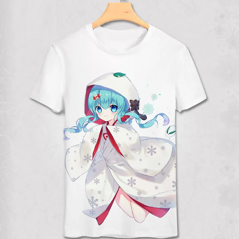 30 Новинка, футболка vocaloid Hatsune Miku, аниме, известная японская анимация, новинка, летняя мужская футболка, карнавальный костюм, Милая футболка - Цвет: 30