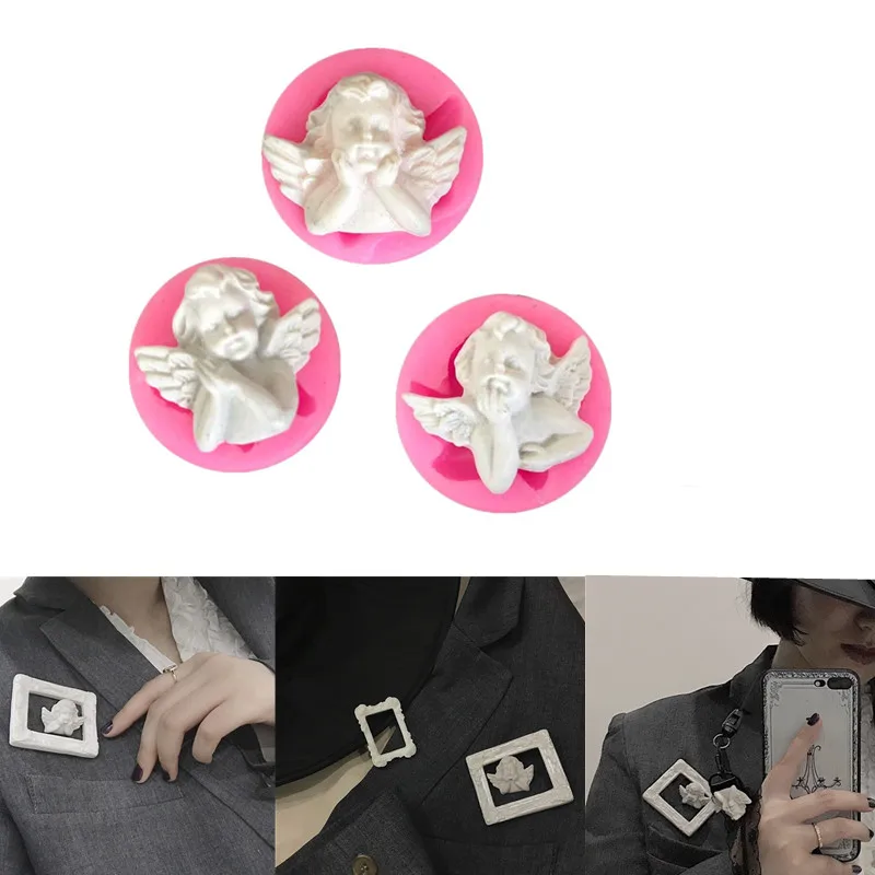 Силиконовая форма в форме маленького ангела зеркальная УФ смола глина ювелирные