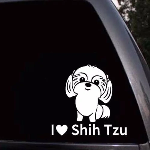 

I Love Shih Tzu Dog Silhouette Paws window Window Truck Laptop Vinyl Decal Sticker Sticker Vinyl Decals window window decal