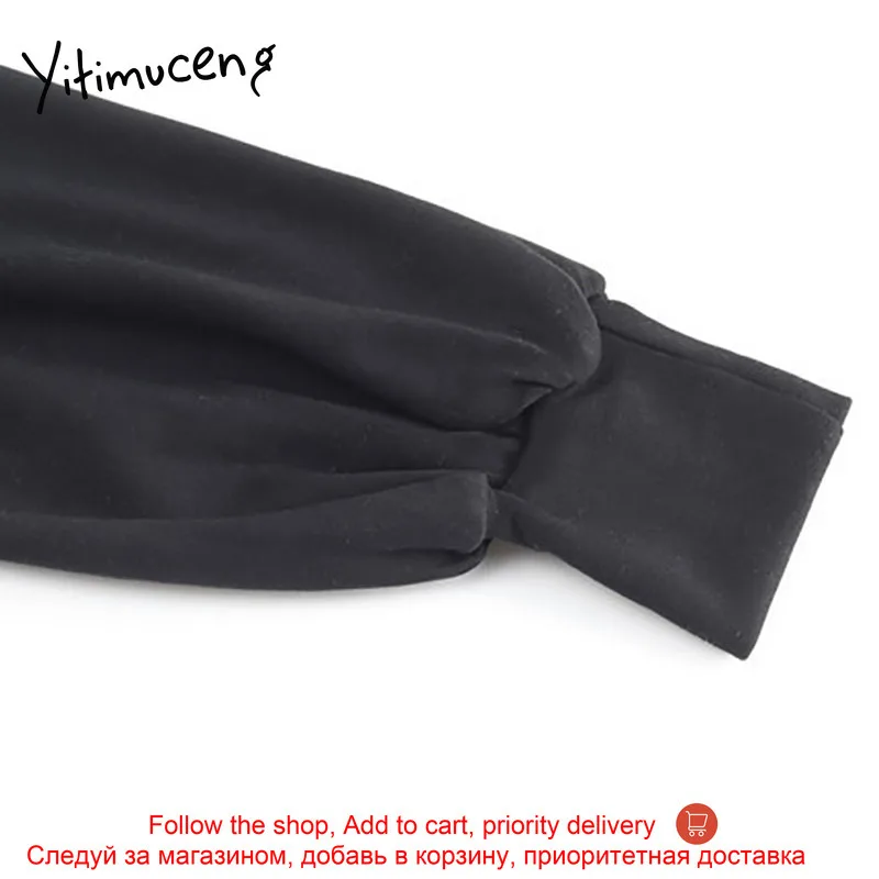 

Yitimuceng Patchwork Dress for Women Mini A-Line Black Spring 2021 Turtleneck High Waist Long Sleeve French Clothing Street New